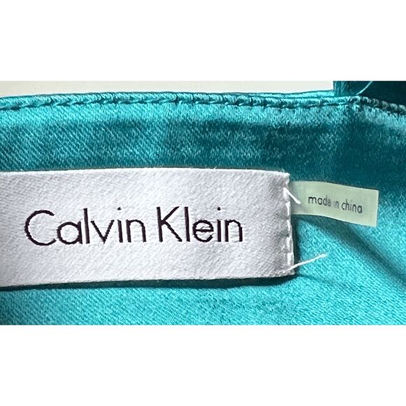 Calvin Klein Tropical Mermaid Turquoise Short Formal Dress - Size 9 - Picture 8 of 11